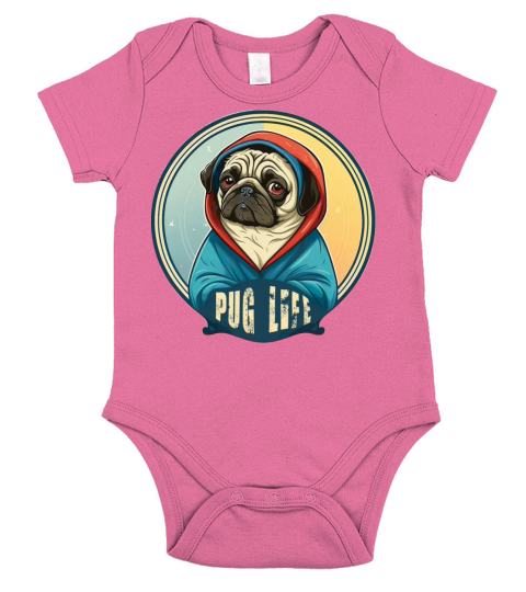 Original Pug Life vintage Short Sleeve Baby One-Piece