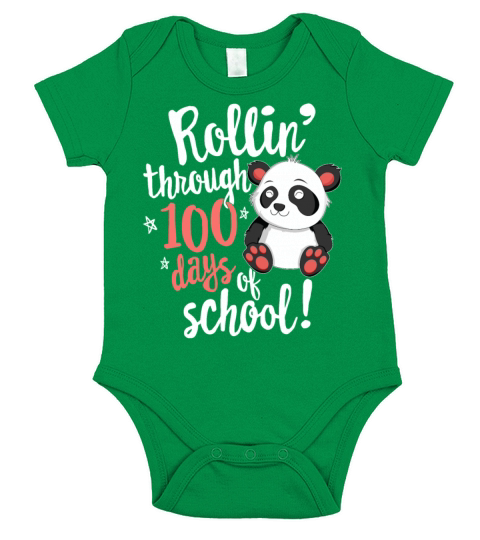 Rolling Through 100 Days Of School TShirt for Short Sleeve Baby One-Piece