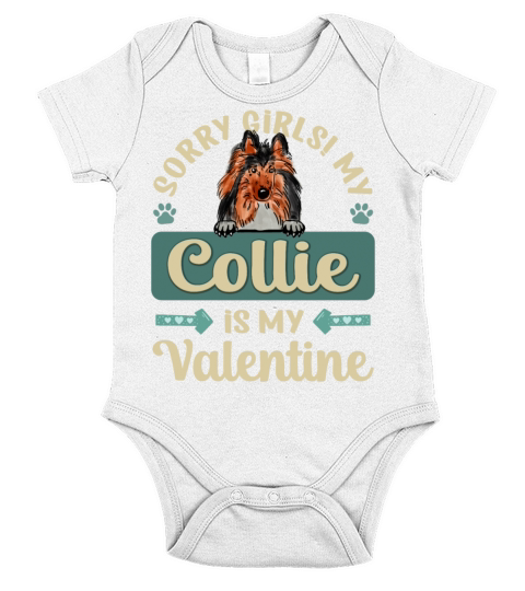 Sorry Girls My Collie Is My Valentine Short Sleeve Baby One-Piece