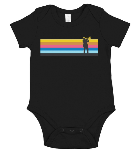Trumpet Player Retro Vintage Short Sleeve Baby One-Piece