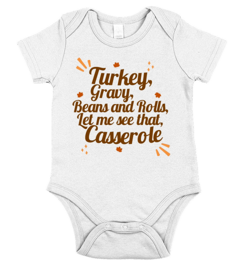 turkey gravy beans and rolls Short Sleeve Baby One-Piece