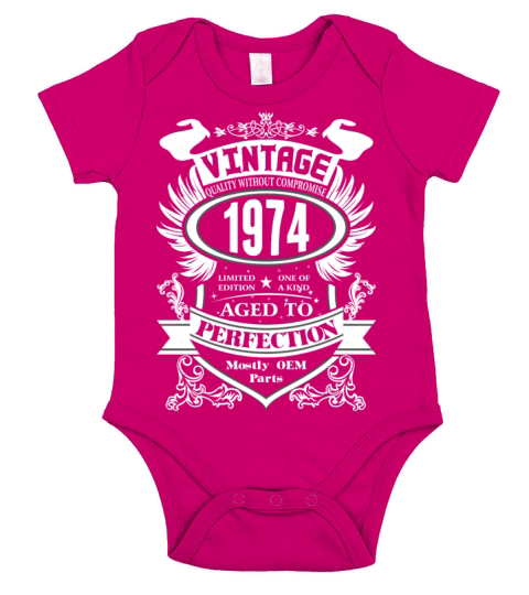 Vintage 1974 Aged To Perfection Short Sleeve Baby One-Piece