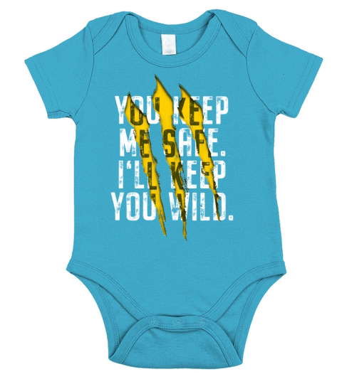 You Keep Me Safe Ill Keep You Wild Valentines Day Short Sleeve Baby One-Piece