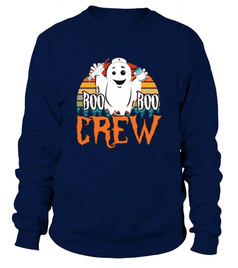 Boo Boo Crew Nurse Crue Retro Vintage Halloween Co Sweatshirt Unisex