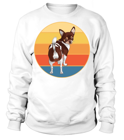 Cute Chihuahua Dog Breed Vintage Retro Sunset Sweatshirt Unisex