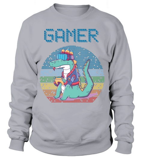 Gamer Retro Video Games Vintage Gaming Funny Croco Sweatshirt Unisex