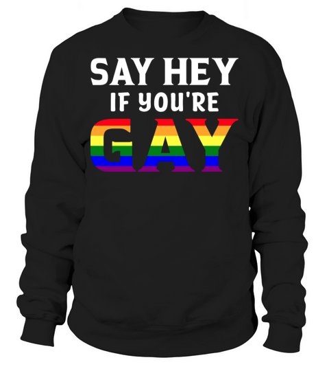 Say Hey If Youre Gay LGBTQ Rainbow Flag Month Sweatshirt Unisex