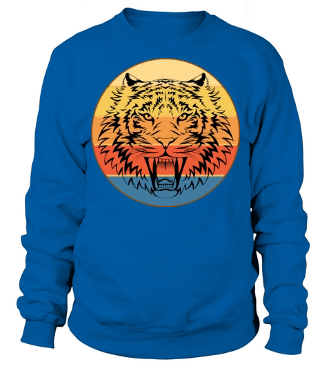 Tiger Big Cat Vintage Retro Sunset Sweatshirt Unisex