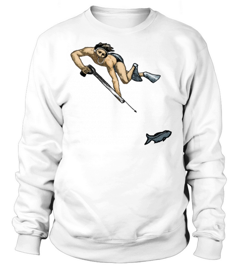 Vintage Spearfishing Freediving Diver with Fish Sweatshirt Unisex