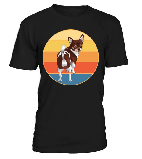 Cute Chihuahua Dog Breed Vintage Retro Sunset T-Shirt Unisex
