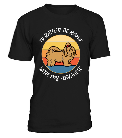 Id Rather Be Home With My Havanese Retro Sunset T-Shirt Unisex