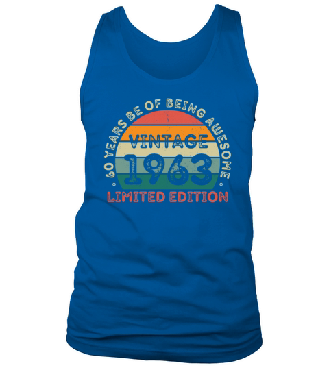 60 Years Vintage 1963 Retro 60th Birthday Tank Top Unisex