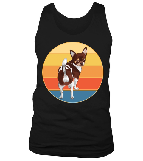 Cute Chihuahua Dog Breed Vintage Retro Sunset Tank Top Unisex