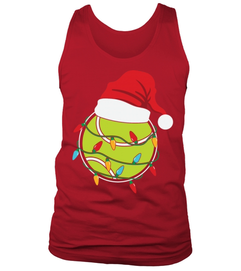 Tennis Christmas Lights Santa Hat Tank Top Unisex