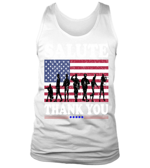 US USA American Flag Thank you Veterans Proud Vets Tank Top Unisex
