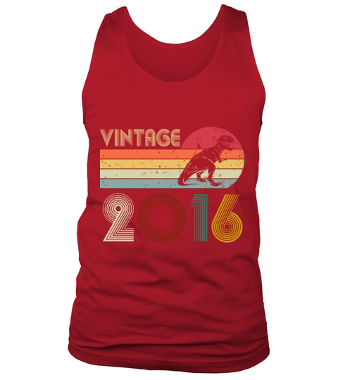 Vintage 2016 6th Birthday 6 Years Old Dinosaur Boy Tank Top Unisex