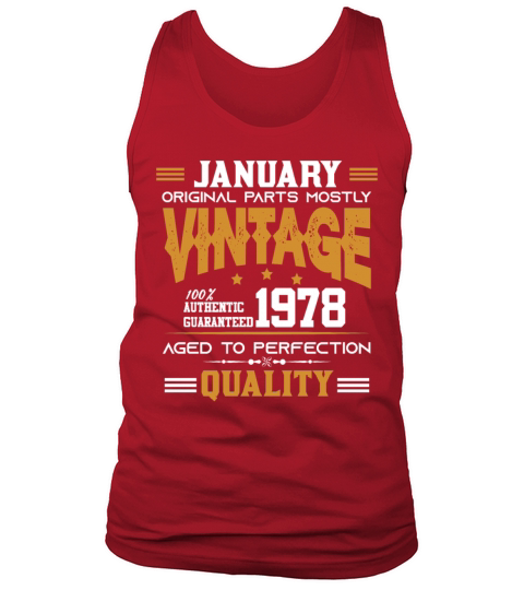 Vintage Aged To Perfection January 1978 Tank Top Unisex