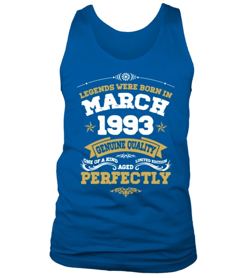 Vintage Aged To Perfection March 1993 Tank Top Unisex