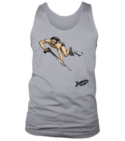 Vintage Spearfishing Freediving Diver with Fish Tank Top Unisex