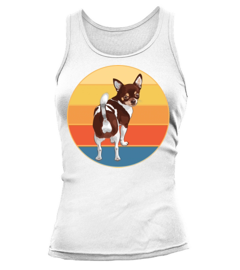 Cute Chihuahua Dog Breed Vintage Retro Sunset Tank top Woman