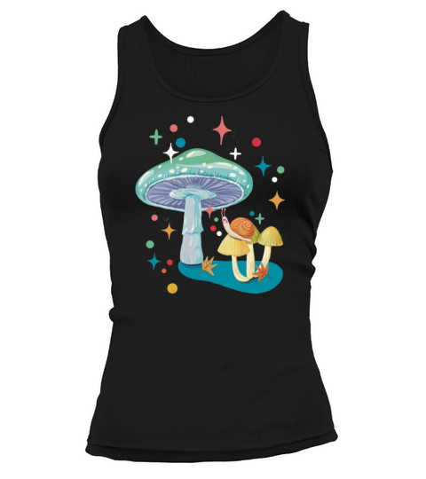 Vintage cozy green mushroom and snail Tank top Woman