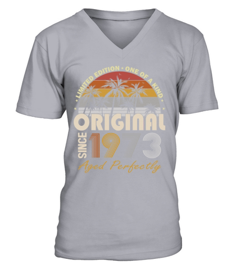 50th birthday vintage 1973 original since 1973 V-Neck T-shirt