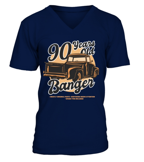 90 Years Old Vintage Classic American Car Truck V-Neck T-shirt