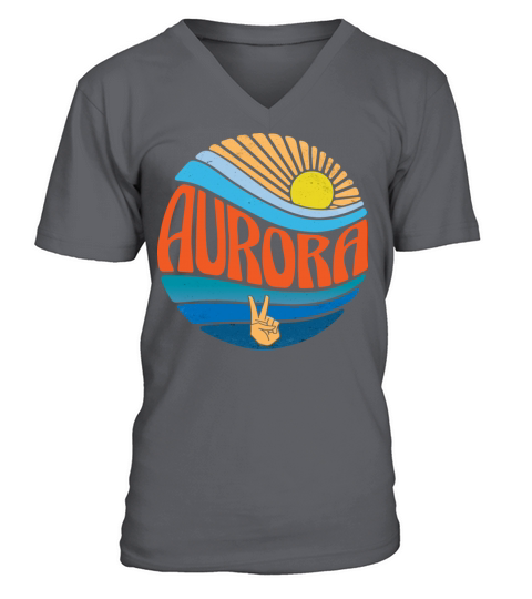 Aurora Shirt Vintage Sunset Aurora Groovy Tie Dye V-Neck T-shirt