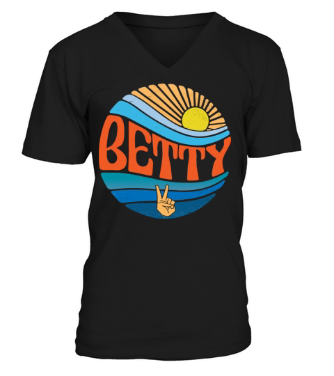 Betty Shirt Vintage Sunset Betty Groovy Tie Dye V-Neck T-shirt