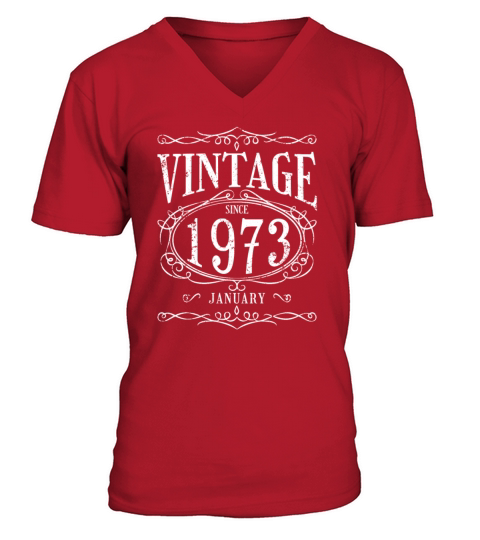 Birthday - Vintage since January 1973 V-Neck T-shirt