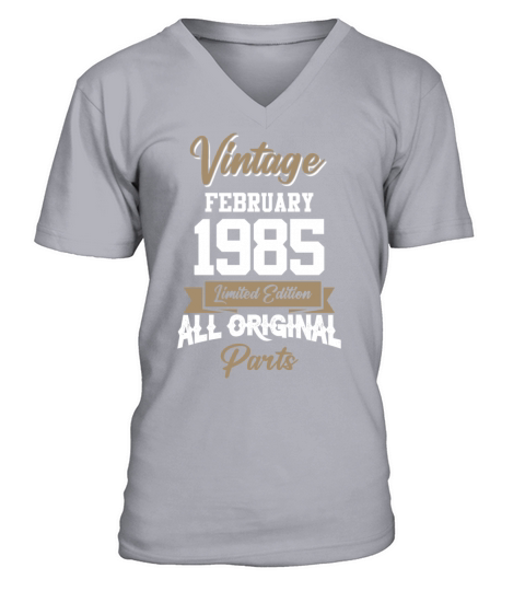 February 1985 Vintage Birthday Present V-Neck T-shirt