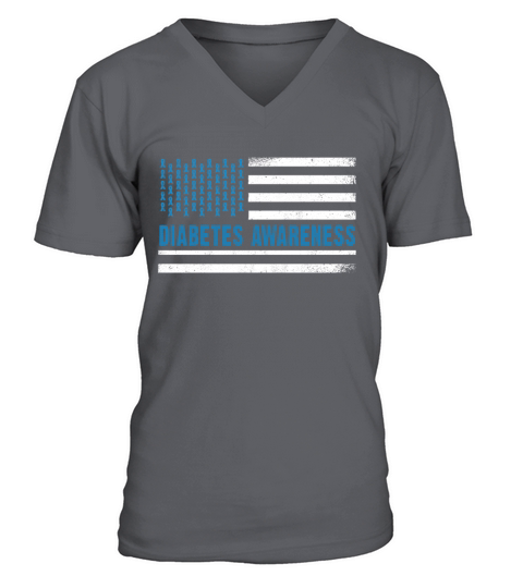Flag November Diabetes Awareness Month V-Neck T-shirt