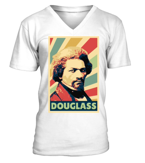 Frederick Douglass Vintage Colors V-Neck T-shirt