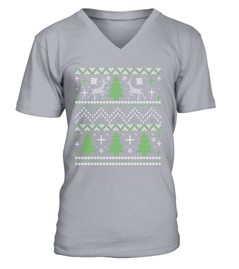 Holiday Ugly Christmas Sweater Patterns V-Neck T-shirt
