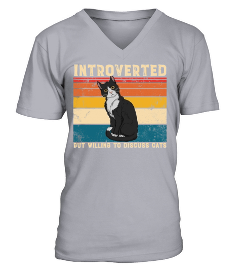 Introverted But Willing To Discuss Cats AntiSocial V-Neck T-shirt