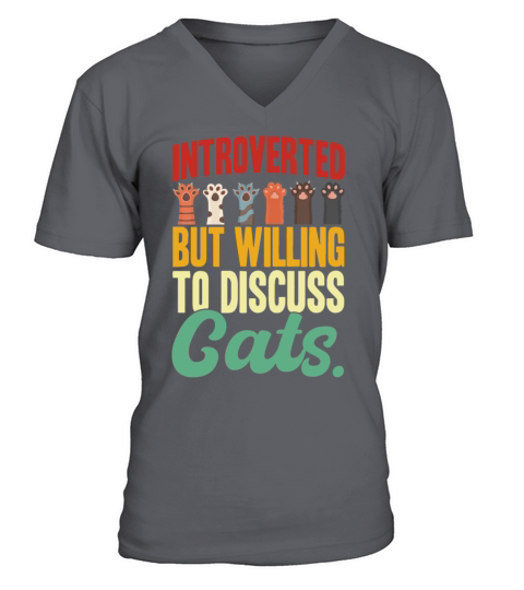 Introverted But Willing To Discuss Cats V-Neck T-shirt