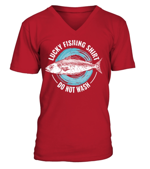 Lucky Fishing Shirt for Fish Hunter and Fisherman V-Neck T-shirt