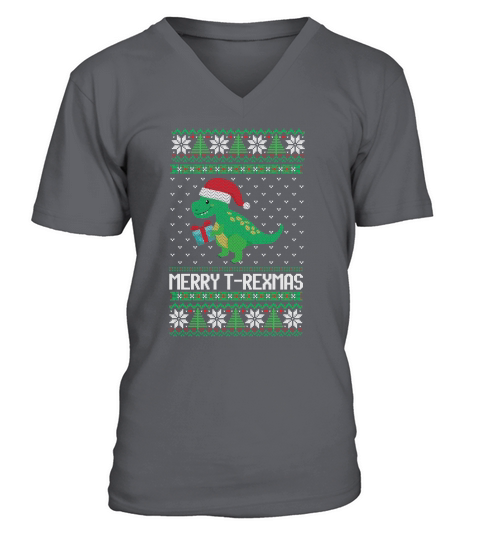 Merry Trexmas ugly christmas sweater V-Neck T-shirt