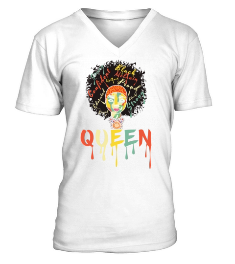 Proud Black Girl Pride Black History Month V-Neck T-shirt