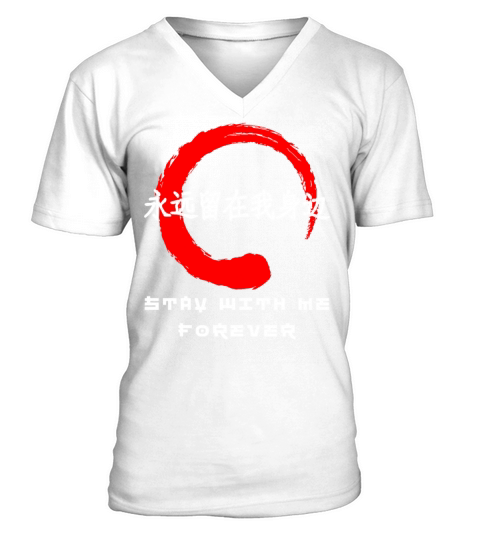 Stay forever quote Japanese kanji words character V-Neck T-shirt