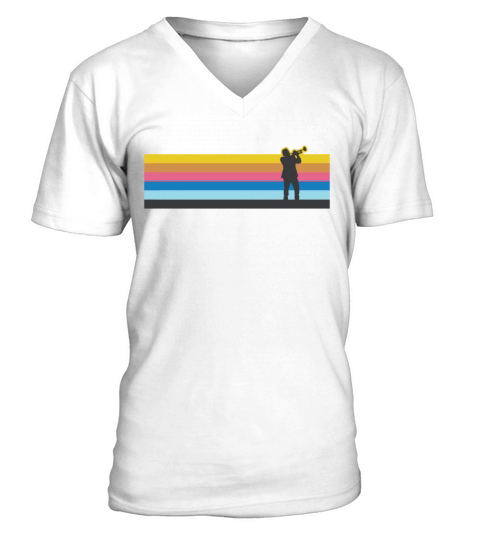Trumpet Player Retro Vintage V-Neck T-shirt