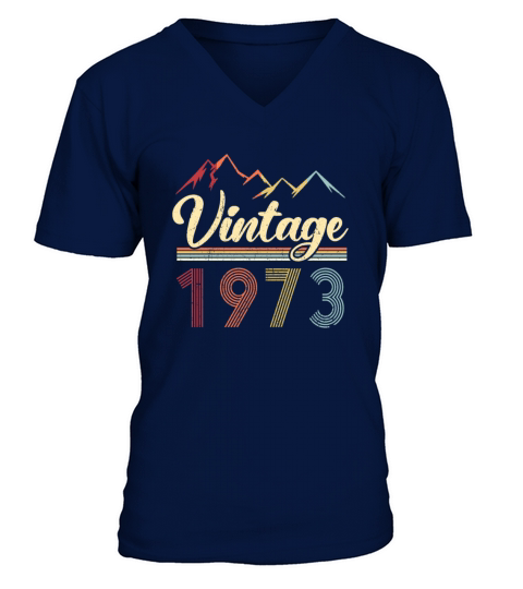 Vintage 1973 48th Birthday Retro 48 Years Old V-Neck T-shirt