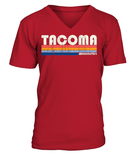 Vintage 70S 80S Style Tacoma Wa V-Neck T-shirt
