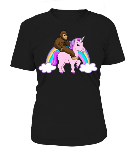 Bigfoot Riding A Unicorn Women's T-Shirt