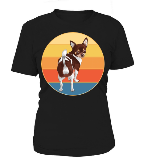 Cute Chihuahua Dog Breed Vintage Retro Sunset Women's T-Shirt