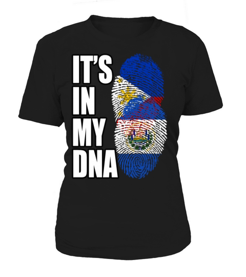 Salvadoran And Filipino Mix Heritage DNA Flag Women's T-Shirt