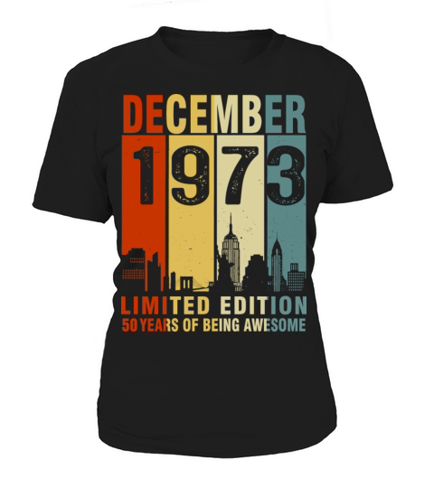 Vintage December 1973 50 Years Of Being Awesome Women's T-Shirt