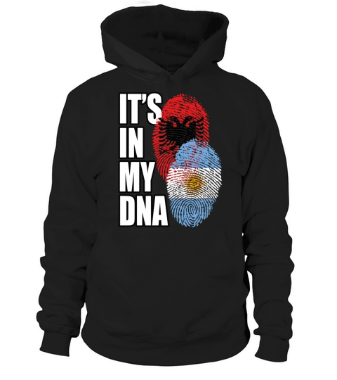 Albanian And Argentinian Mix Heritage DNA Flag Hoodie Unisex