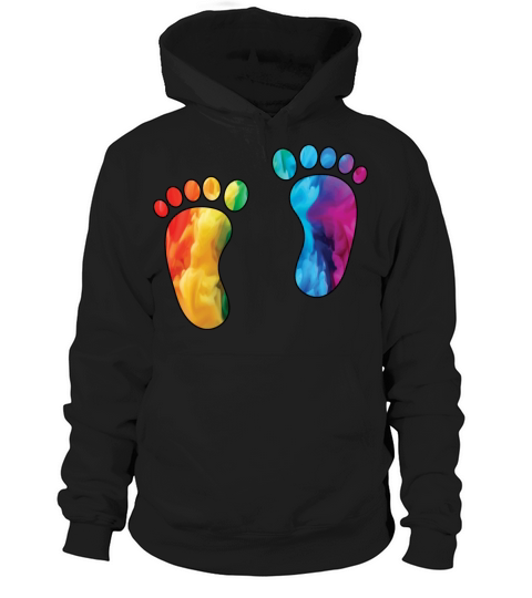 Colorful Rainbow Footprints With Smoke And Fog Hoodie Unisex