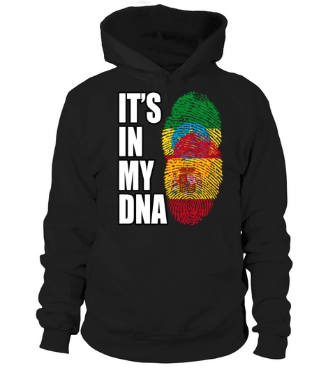 Ethiopian And Spaniard Mix Heritage DNA Flag Hoodie Unisex